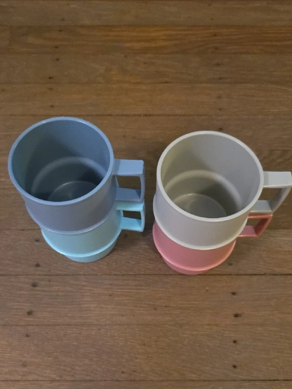 Tupperware Vintage Stackable Pastel Mugs Set Of 4 #1312